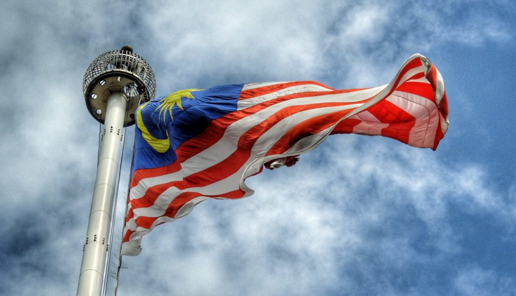 Malaysian flag on flagpole