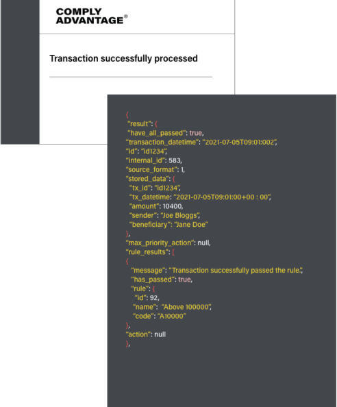 Sanctions screening API