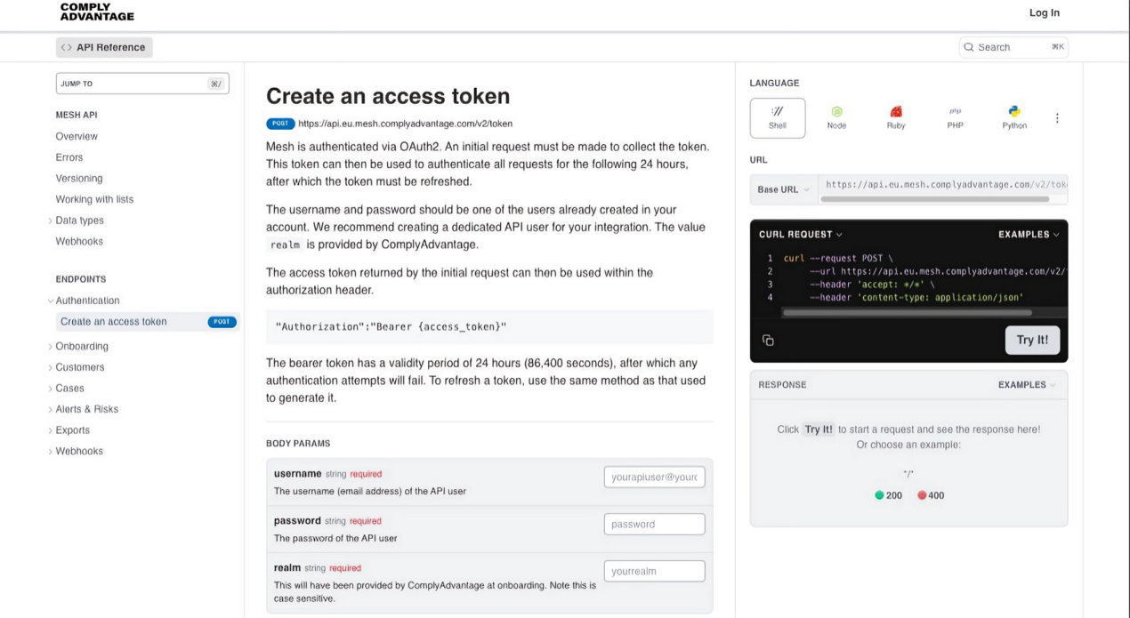Integrating with the ComplyAdvantage Mesh API: Benefits and best practices